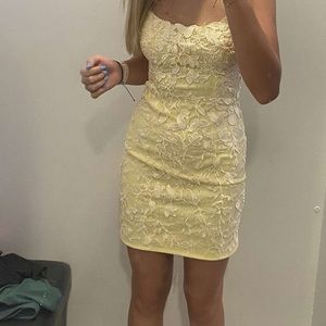 Sheri Hill short yellow dress